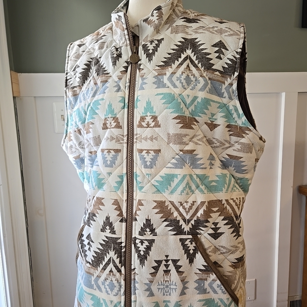 Outback Trading Co. Womens Rosalie Vest Southwestern Full Zip Large